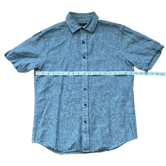 Grey Banana Republic Linen Button Up Polo Shirt (S) - Picture 4 of 8